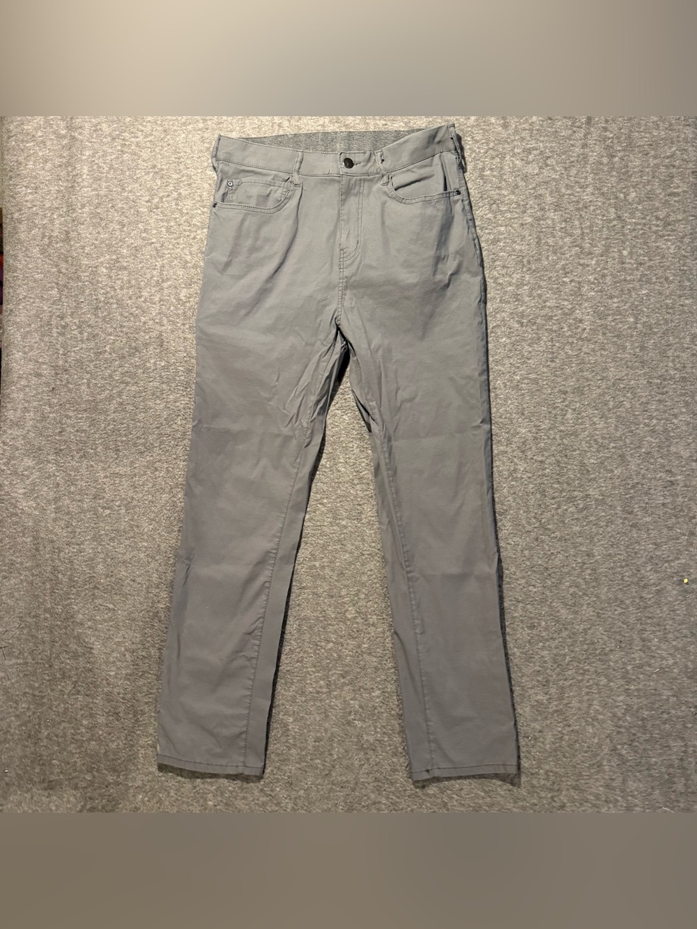 Members Mark Denali Straight Fit Pants Mens 34x32 Gray Light Performance Stretch